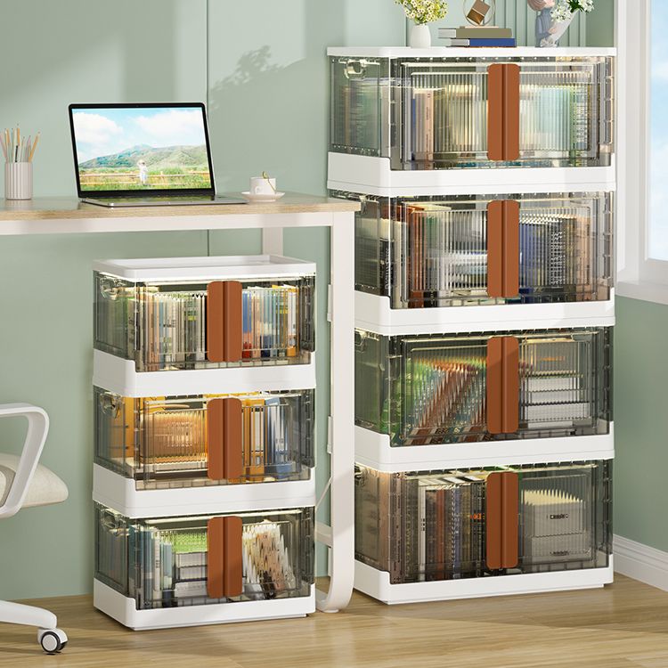 Contemporary Shelf Bookcase Folding Closed Back Plastic Bookcase