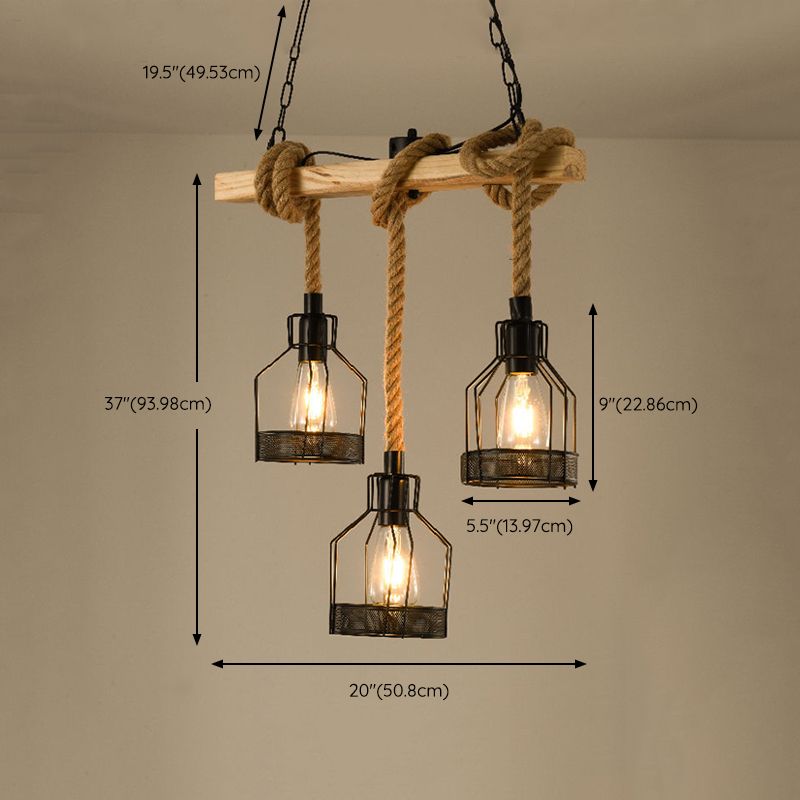 Industrial Island Light Metallic Hanging Lighting Fixture for Dining Room