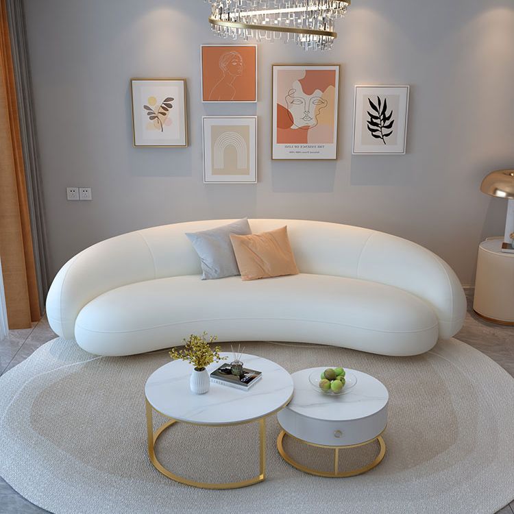 Wooden White Sectional Stain-Resistant Sectional Sofa for Living Room