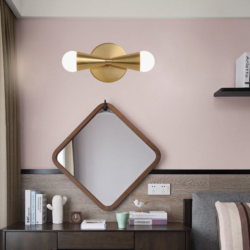 Metal Agradable Agramado Luz de lámpara Minimalismo 2 luces Idea de iluminación de pared de latón para sala de estar