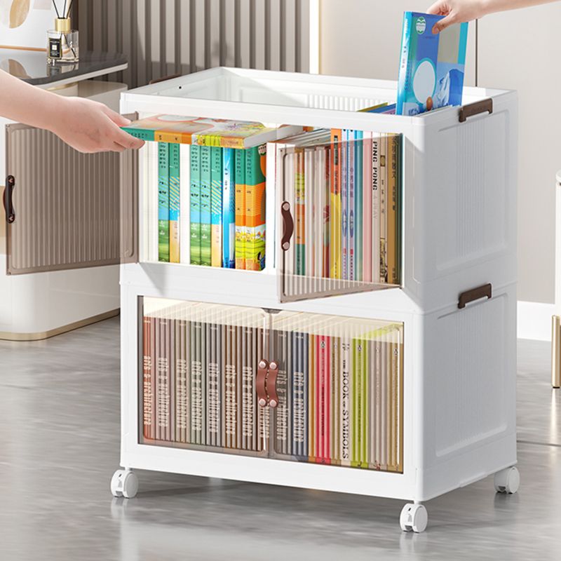 Contemporary Plastic Book Shelf Freestanding Standard Kids Bookshelf in White