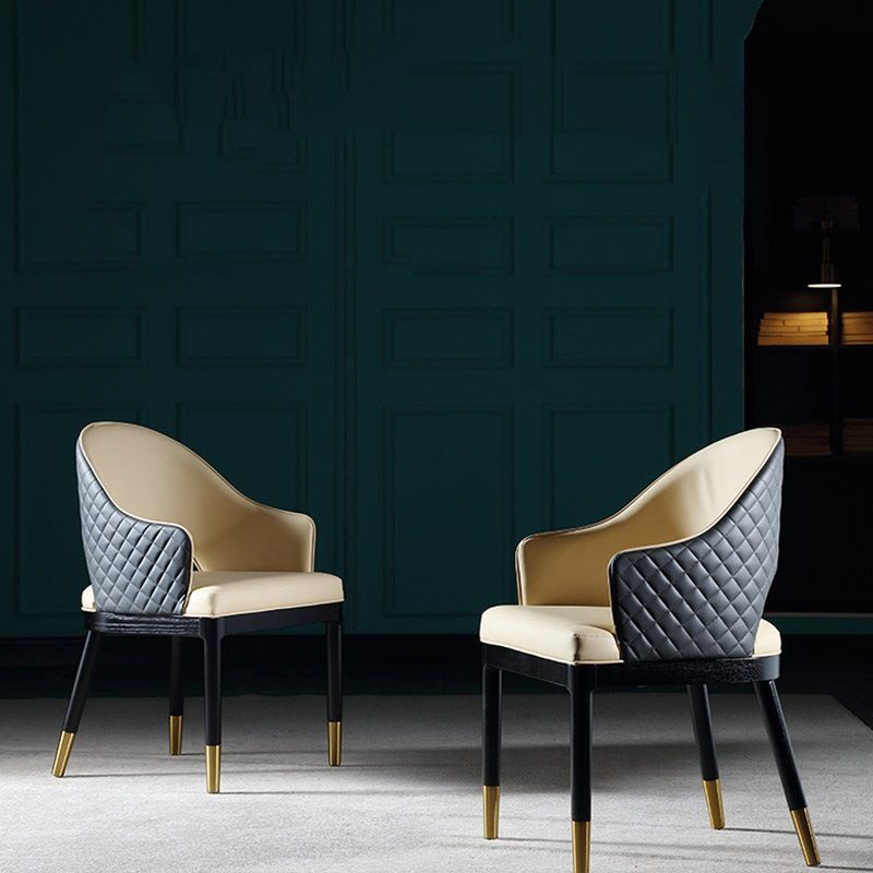 Upholstered Dining Chairs Contemporary Kitchen Chair with Wood Legs