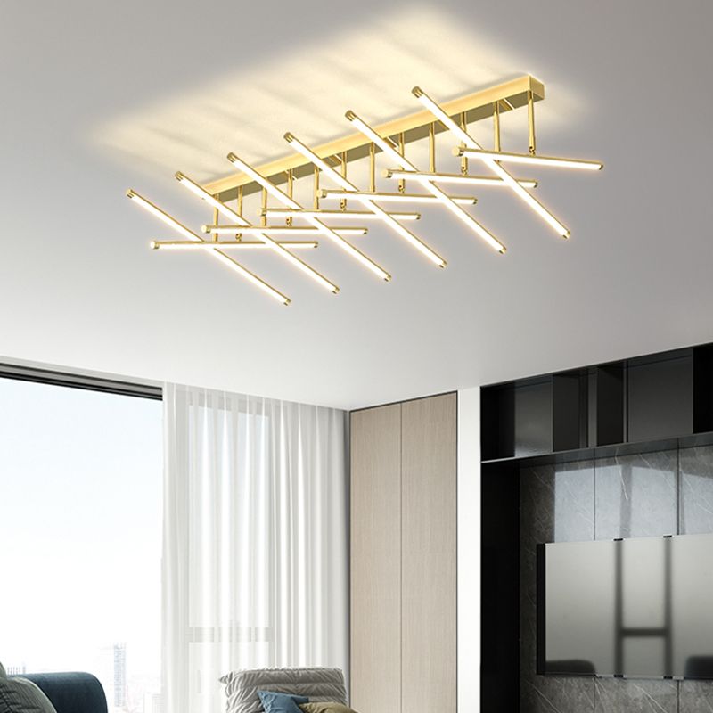Luz de techo lineal nórdico Luz de montaje de aluminio de aluminio de aluminio para sala de estar