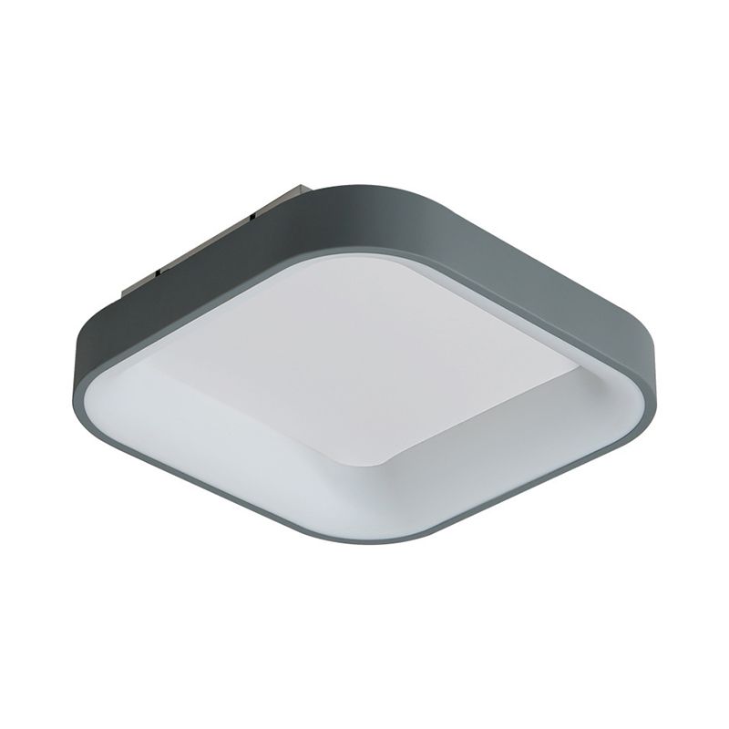 Grau/Weiß Quadrat-Ring-Deckenbefestigung Nordic Acryl LED Unterputz Einbaubeleuchtung für Schlafzimmer, 16 "/19.5" W