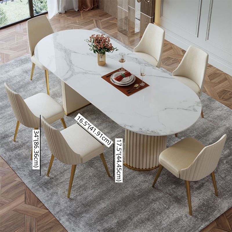 Minimalist Standard Height Dining Set with Microfiber Leather Dining Table and Chairs