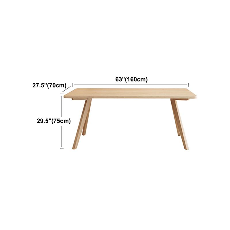 Pine Solid Wood Dining Table Rectangle Dining Table in Natural