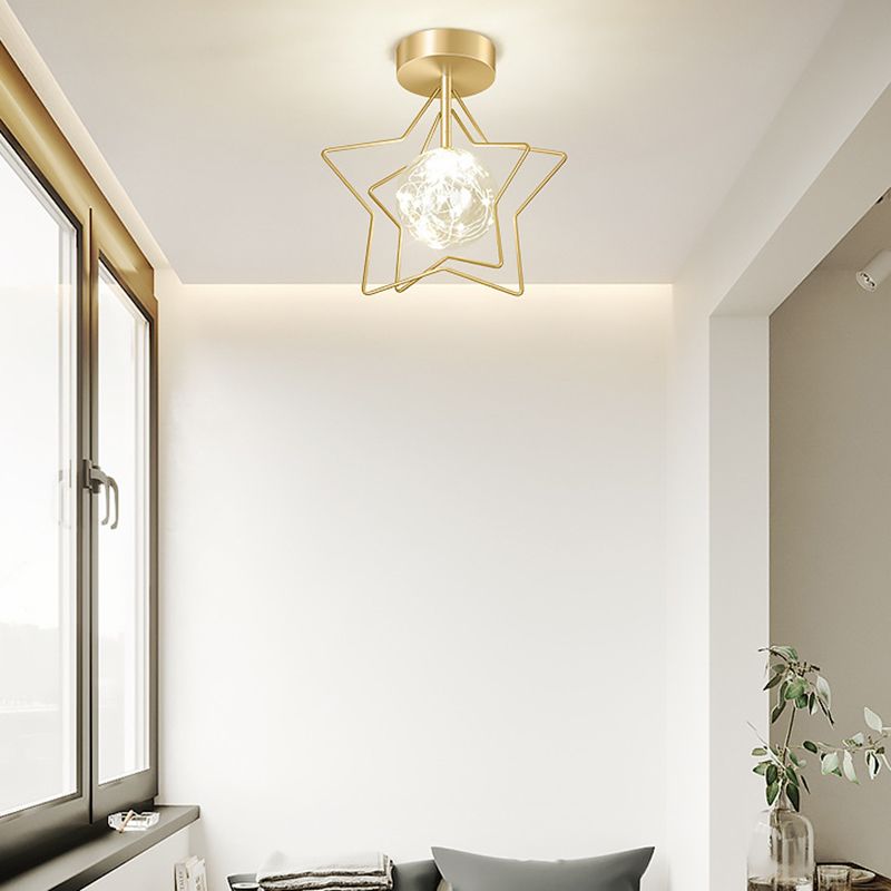 Star Flush Mount Lighting Modernism Metal Ceiling Light for Home