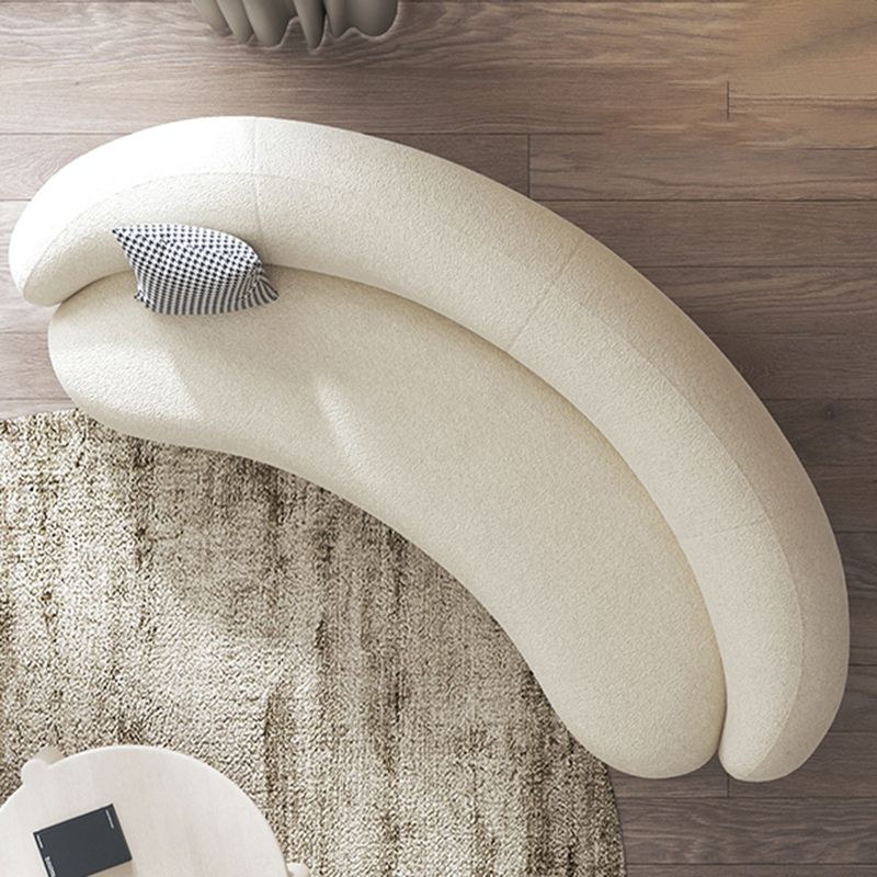 Recessed Arm Curved Sofa Contemporary Moon Shape Sofa for Apartment