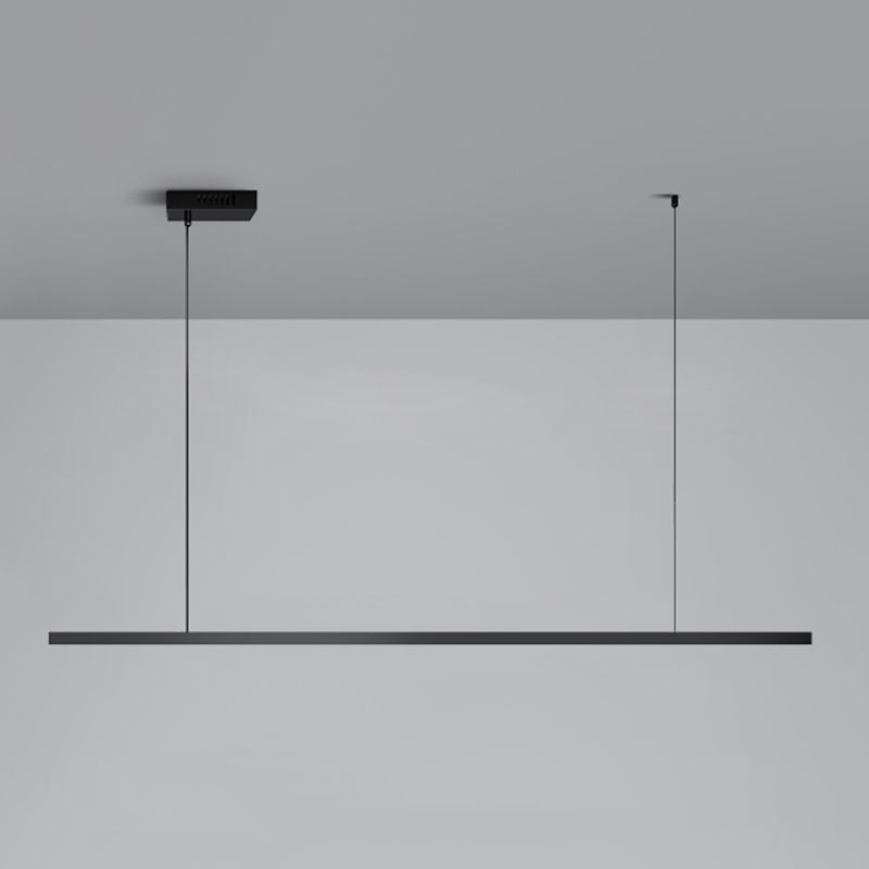 Lumo moderno a sospensione per lampadario lineare dell'isola della cucina Luce sospesa in nero