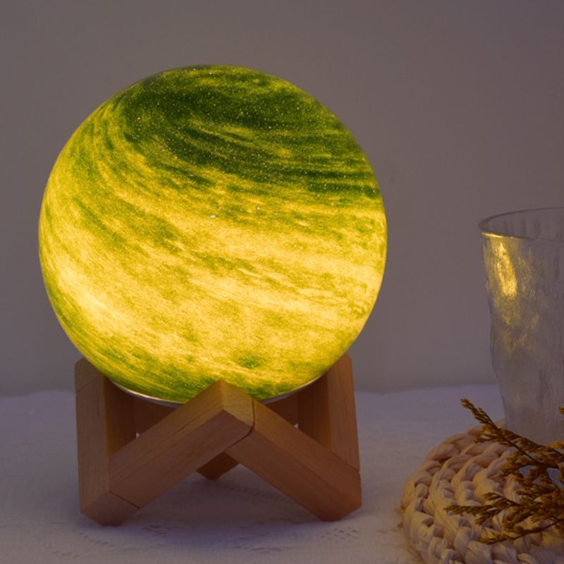 Glass Round Shape Table Lamp Modern Style 1 Light Table Lamp Fixture