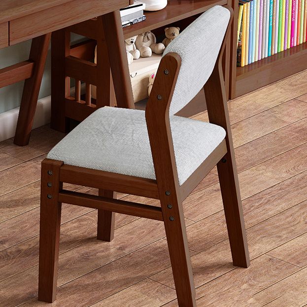 Modern Style Wood Chair Open Back Dining Side Chair with Upholstered for Dining Room