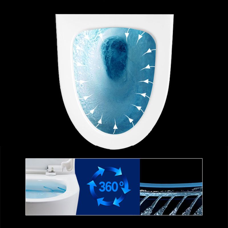 Modern White Siphon Jet Toilet Bowl Wall Mount Flush Toilet With Seat for Bathroom