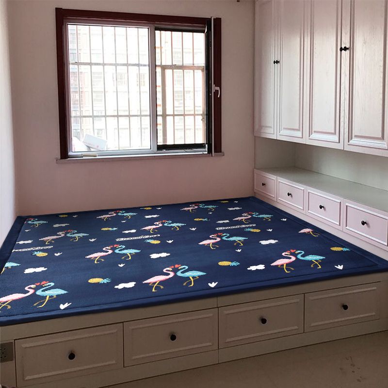 Simplicity Solid Color Rug Multi Colored Polypropylene Area Rug Easy Care Washable Non-Slip Carpet for Bedroom