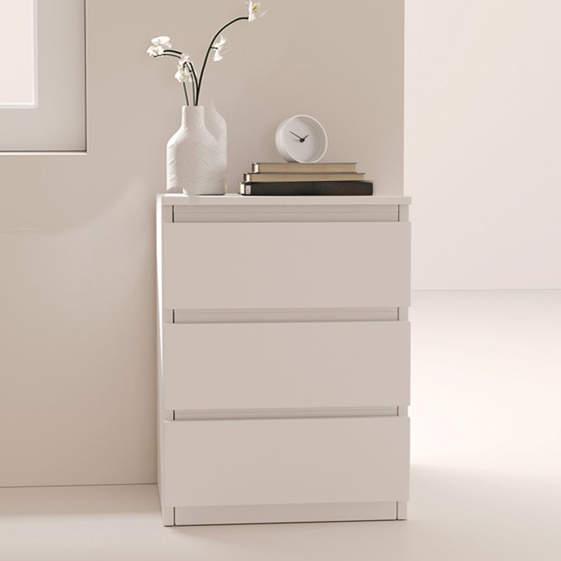 Modern White/Natural Chest with Wooden Drawers Rectangle Chest
