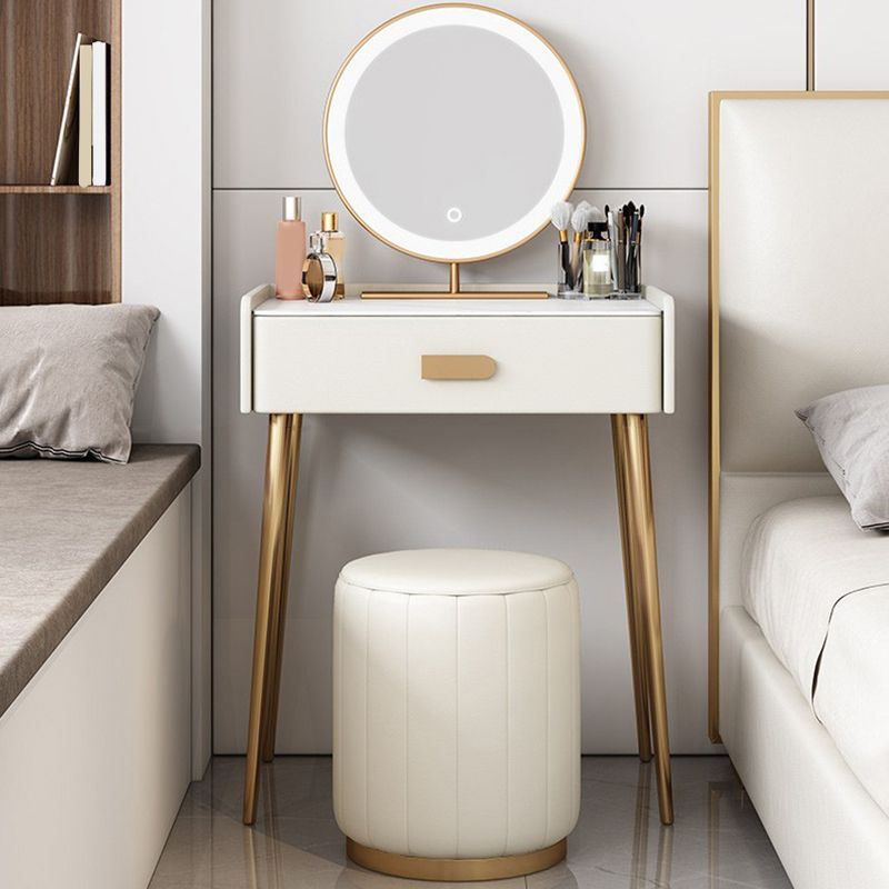 White Vanity Dressing Table Set Stone Top Dresser with Storage Drawers