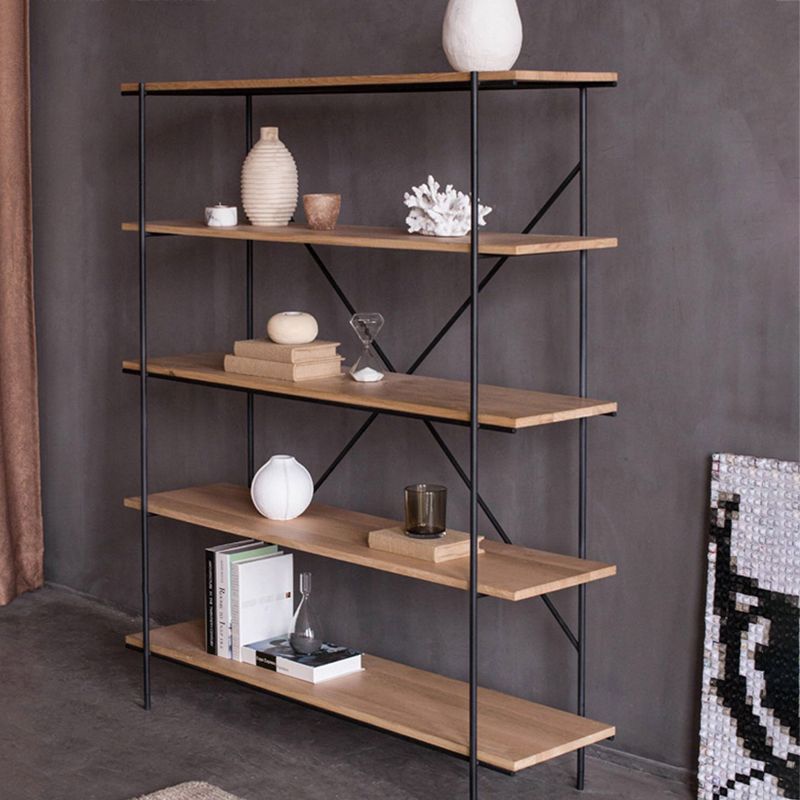 Industrial Style Etagere Bookshelf Vertical Shelf Bookcase for Home