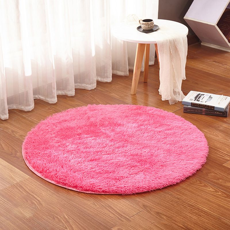 Multi Color Plain Rug Artificial Wool Nordic Area Rug Easy Care Machine Washable Rug for Girls Room