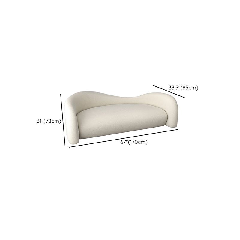 Modern Curved Loveseat Tight Seat Solid Color Sloped Arms Sofa