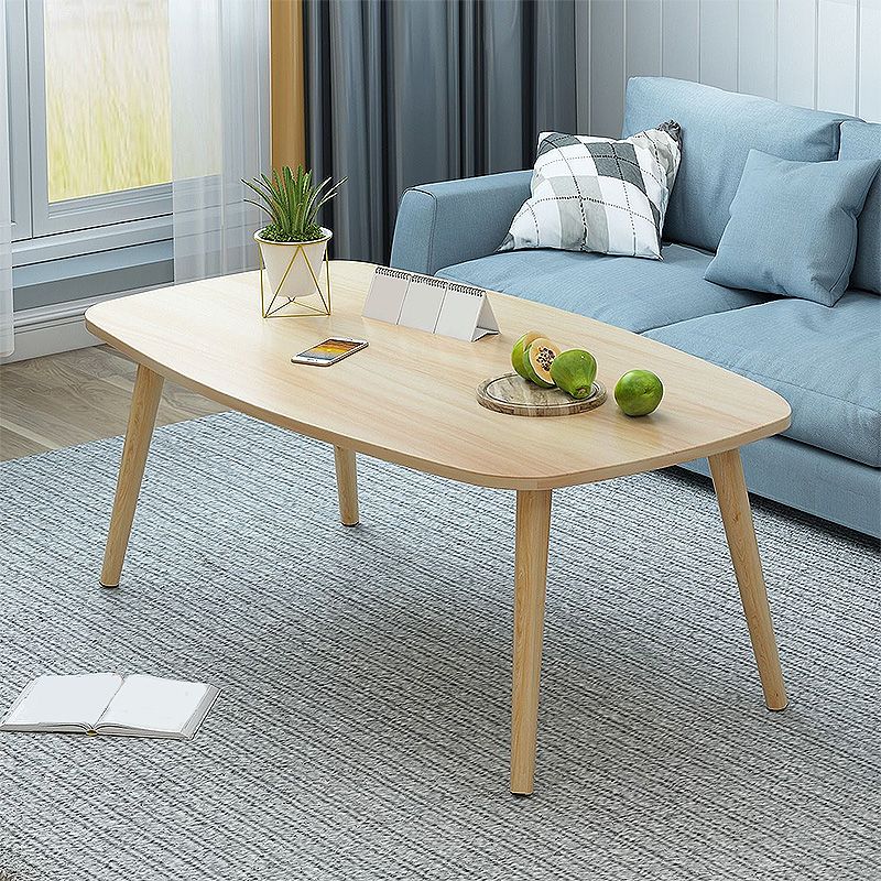 4 Legs Base Design Wood Color Solid Wood White/wood-based Panel Top Coffee Table
