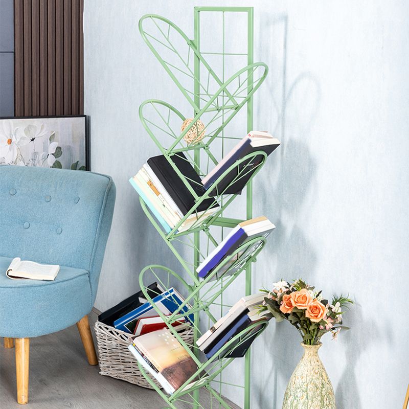 Scandinavian Metal Bookshelf Standard Closed Back Bookcase with Shelves