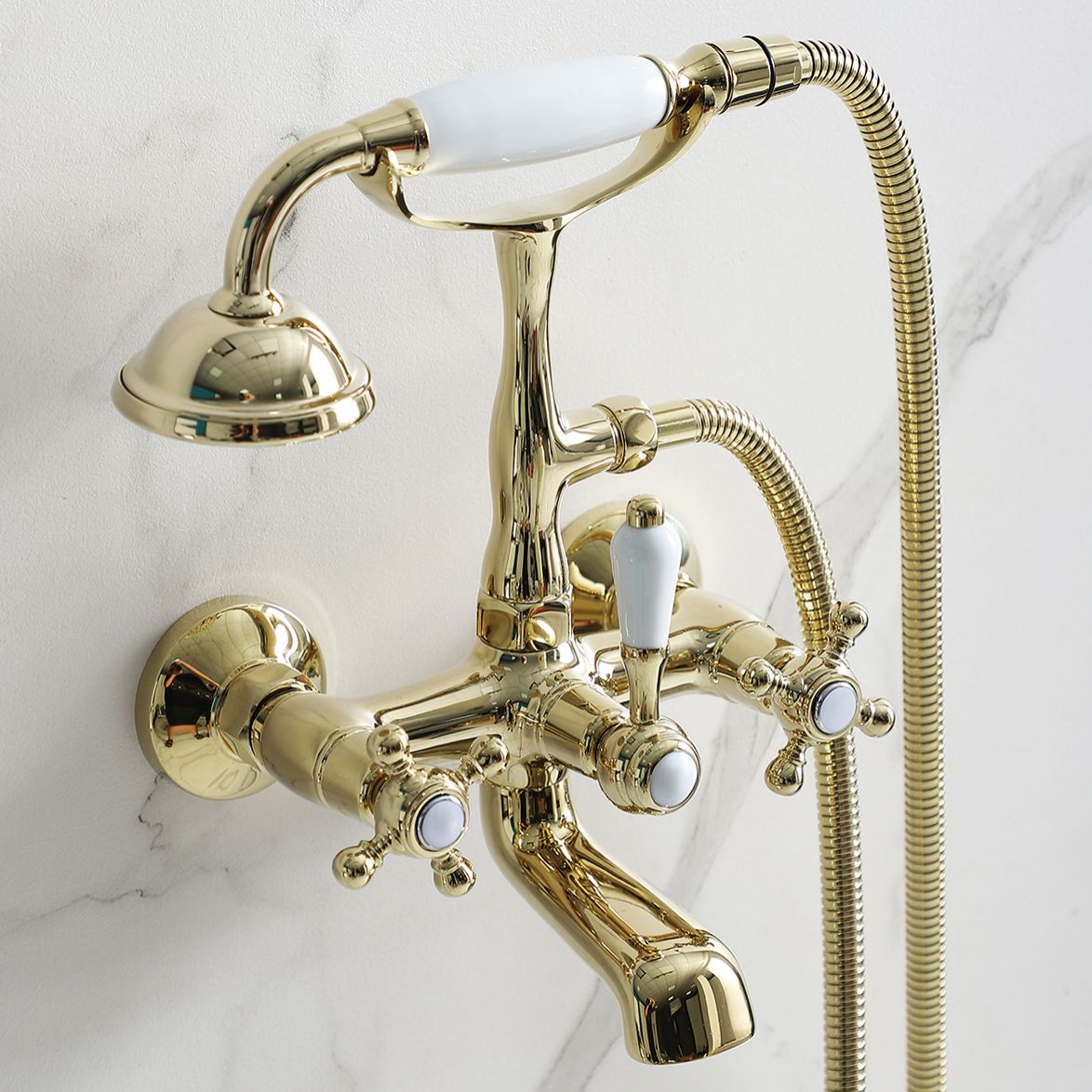 Glam Retro Wall Mounted Metal Claw Foot Tub Faucet Trim Low Arc Claw Foot Tub Faucet