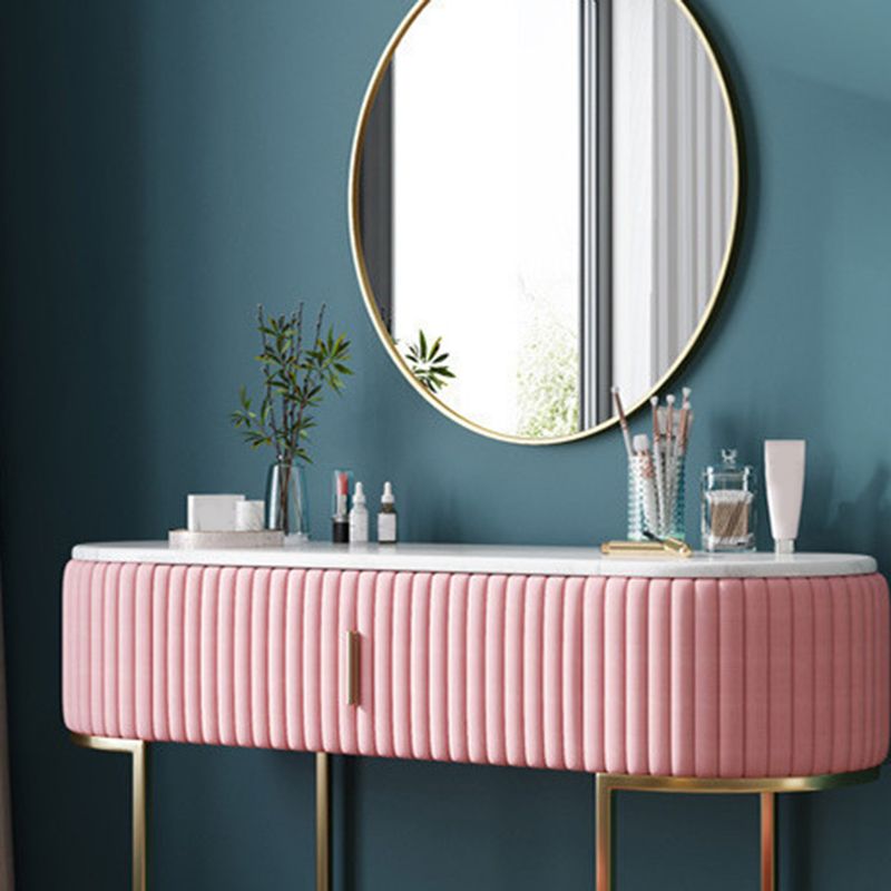 Glam Marble Top Vanity Table 30.15" H Makeup Dressing Table Set
