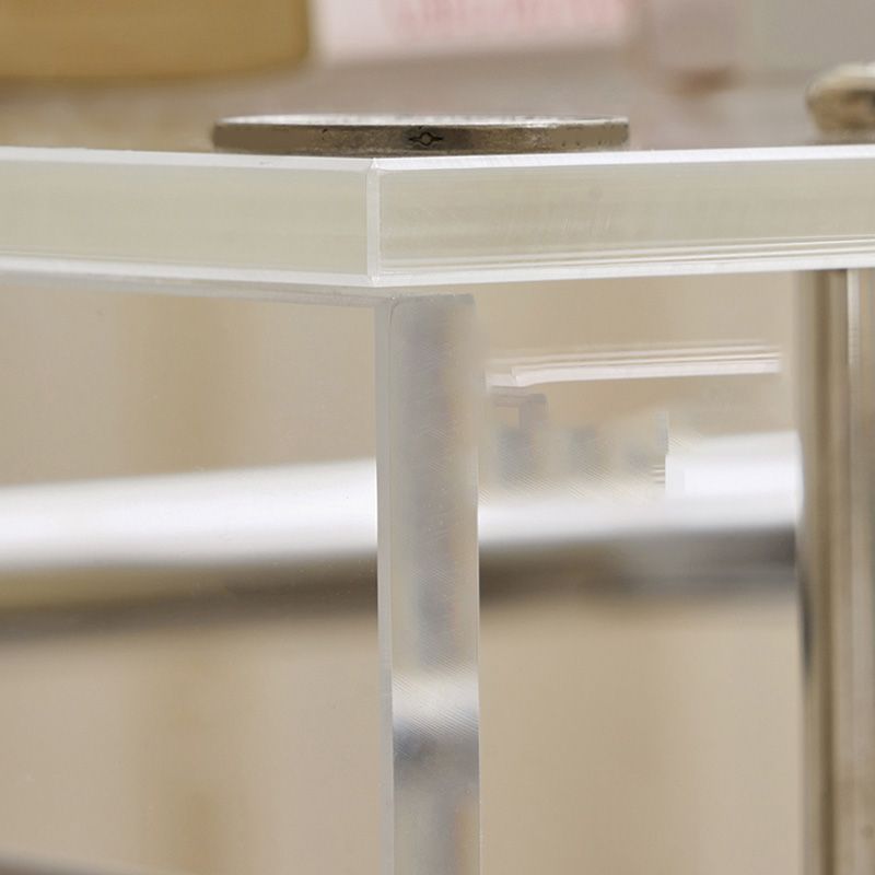 Acrylic End Table Metal Accent Side Table for Living Room with Wheels