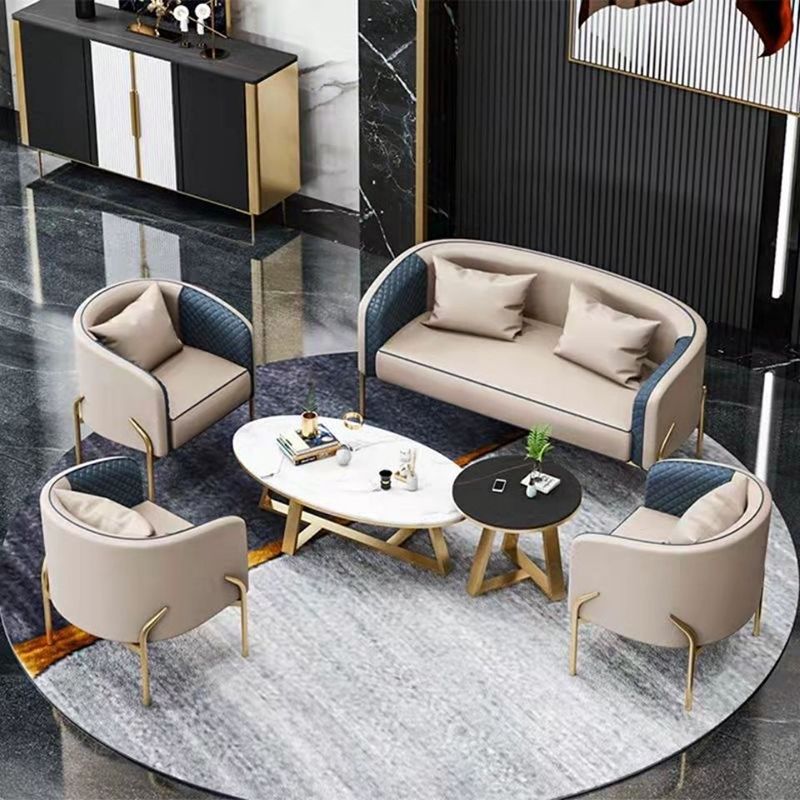 Modern Sloped Arm Sofa Basic Four Legs Standard Sofa for Living Room, Apartment
