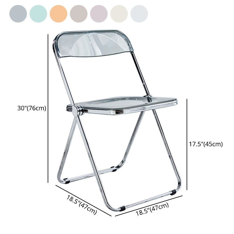 Chaise sans bras de salle à manger contemporaine en métal, chaise latérale de salle à manger simple à dossier ouvert
