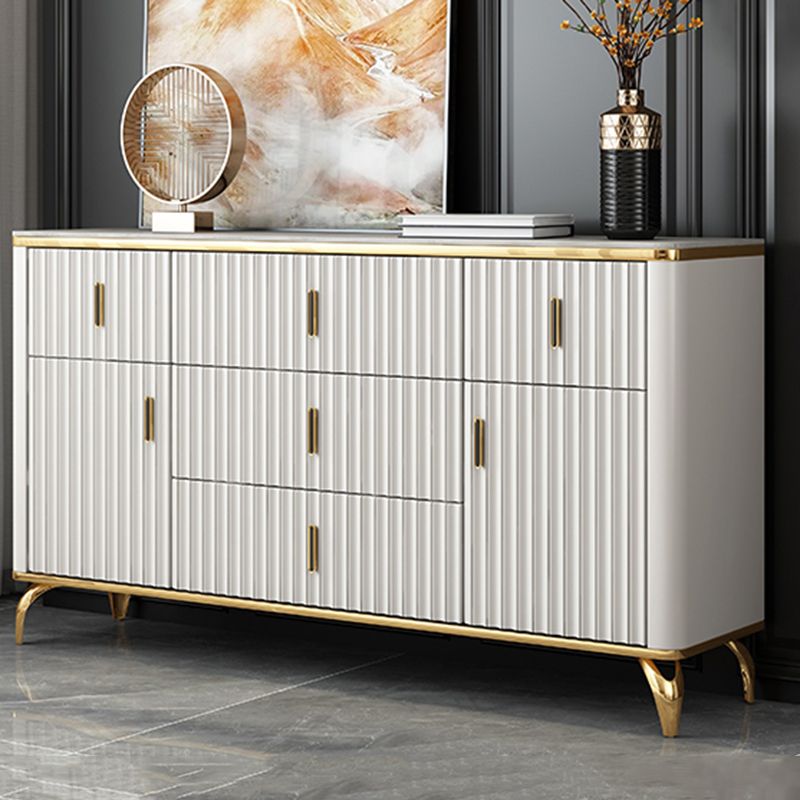 Glam Engineered Wood Storage Chest Bedroom Horizontal Chest with Drawers