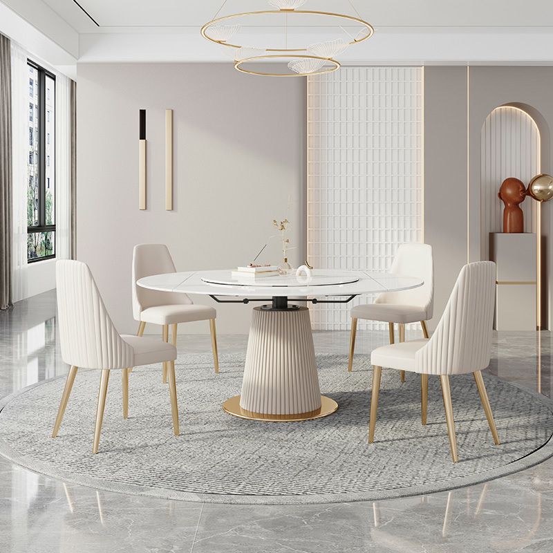 Contemporary Round Table Set 1/4/5/7 Pieces Dining Set for Home Use