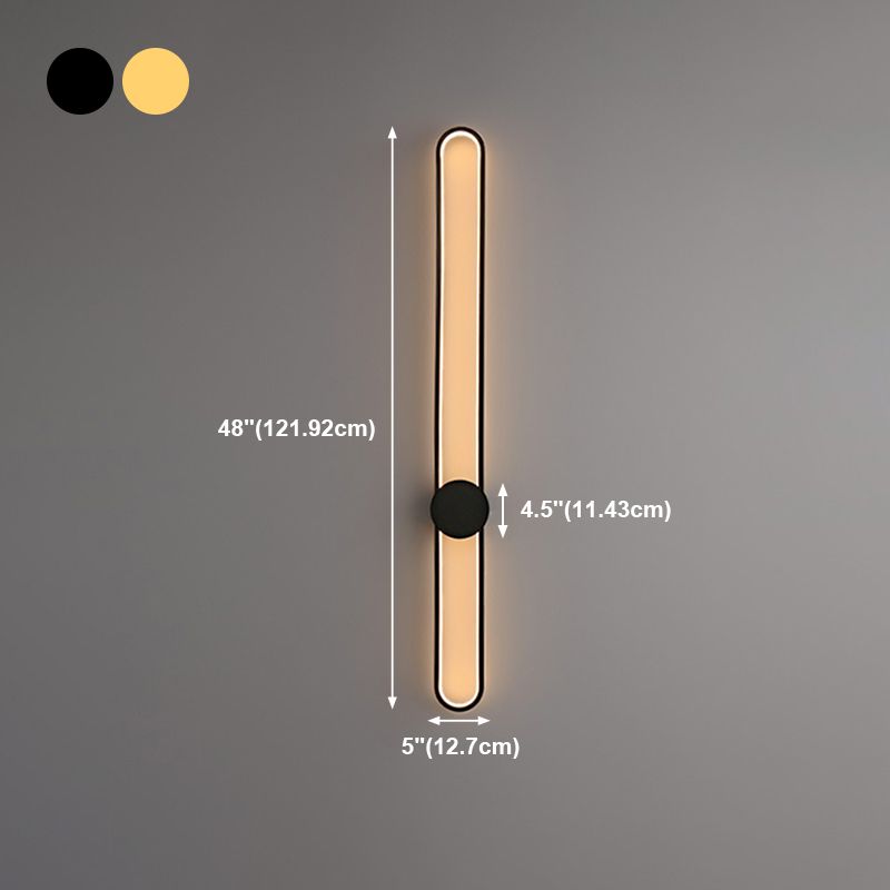 Metal Oval Shade Wall Sconce Modern Style 1 Light Wall Lighting Fixture