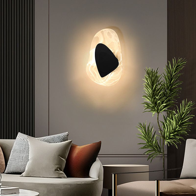 Geometric Shape Metal Vanity Lamp Modern Style 1 Light Vanity Light Fixture in Black