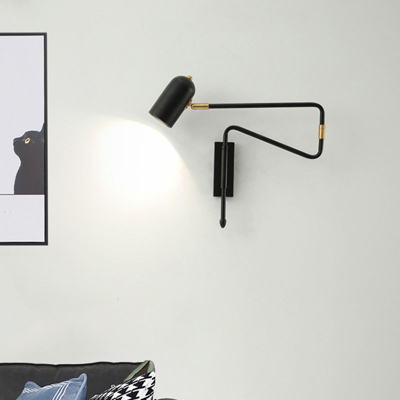 Single Light Bedside Wall Mount Light Adjustable Arm Reading Wall Lamp