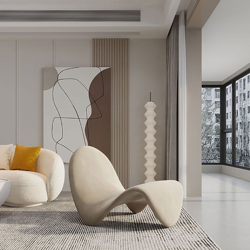 37.79" Wide Armless Chair Tongue Shape Chair with Fixed Backed