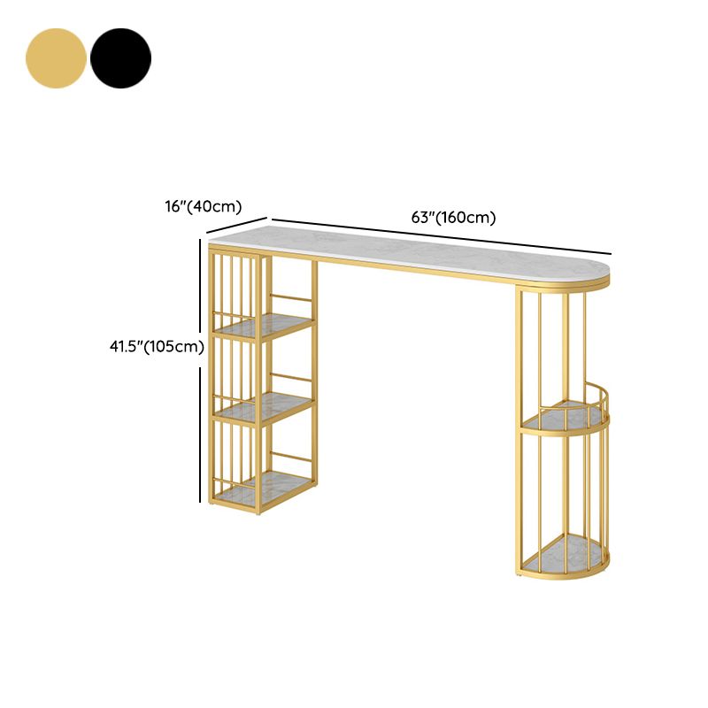 Modern Style Bar Table White Stone Top Bar Table for Living Room