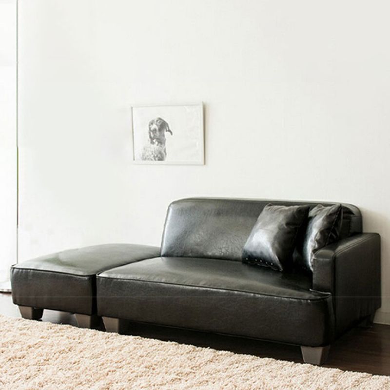 Square Arm Sectionals Contemporary 43.3" L Loveseat with Footrest