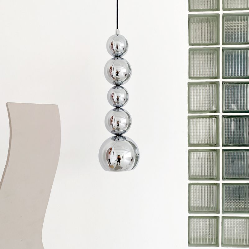 Luz de colgante de plateado Novela novedosa posmoderna 1 luces de suspensión de metal lámpara de luz