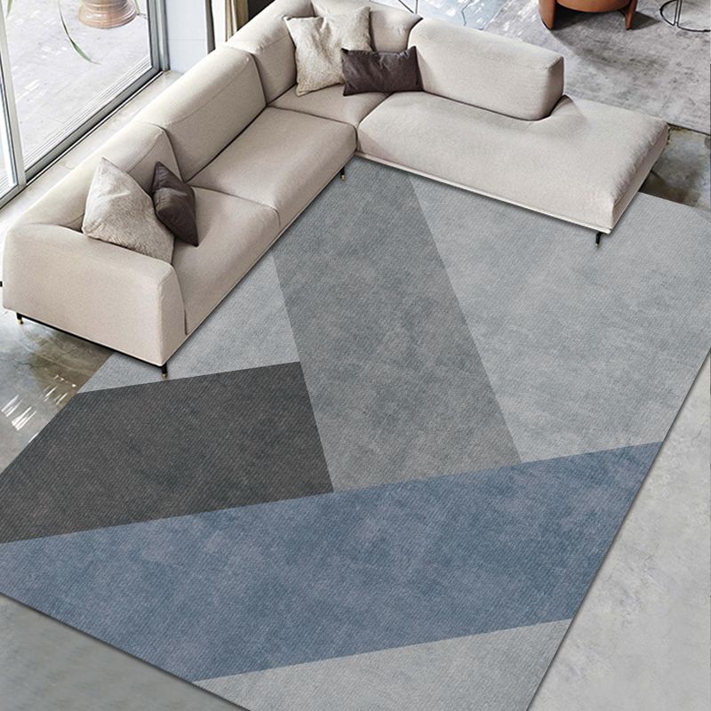 Moderne woonkamer tapijt geometrisch patroon polyester gebied tapijt niet-slip achterste backing area tapijt