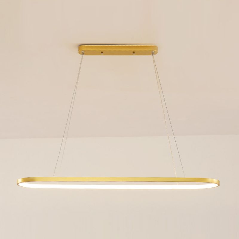 Luz de la isla contemporánea de metal ovalado 1 luces de la isla ligera en oro