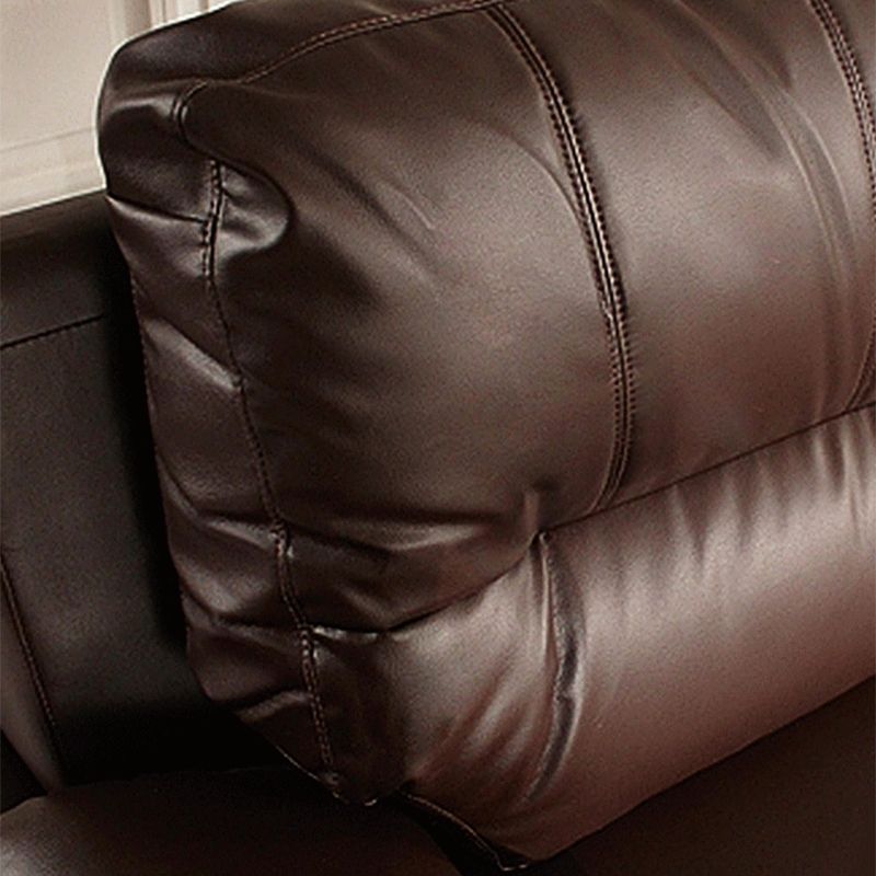 Contemporary Dark Brown Sewn Pillow Back Standard Pillow Top Arm Sofa