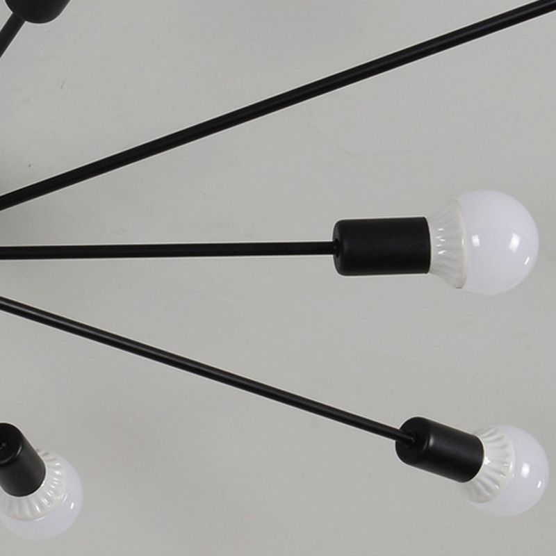 10 Lights Semi Flush Ceiling Light Mid-Century Metal Ceiling Light Fixture