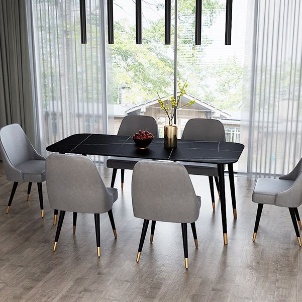 Stone Top Dining Table Contemporary Dining Table with 4 Legs