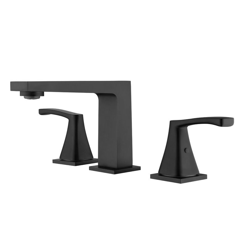 Modern 2-Handle Bathroom Sink Faucet 3 Hole Widespread Bathroom Faucet with Steel