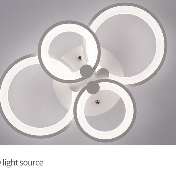 Acrylkreuzende Ringe LED -Deckenleuchte minimalistischer Stil halb Flush Mount Leuchte in Weiß