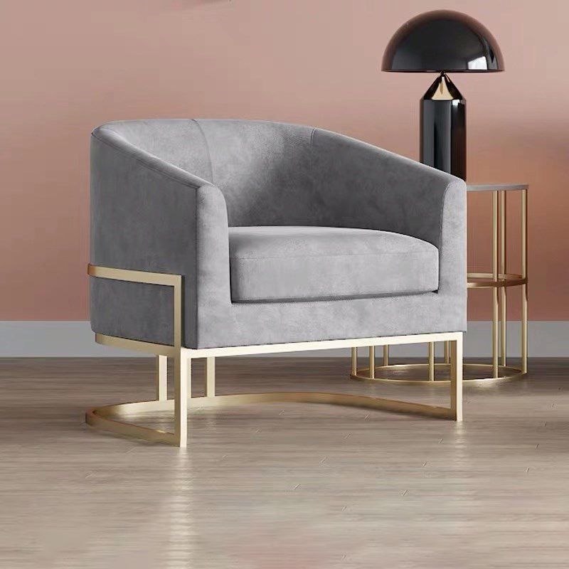 Contemporary 28" Wide Fixed Back Sloped Arms Sponge Barrel Chair