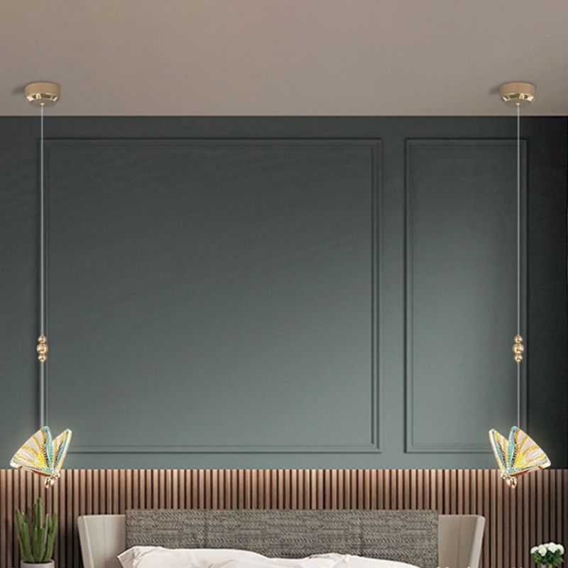 Moderne minimalistische stijl vlindervormige hangende hanglampen 2 lichten hanglichtkit met acrylschaduw