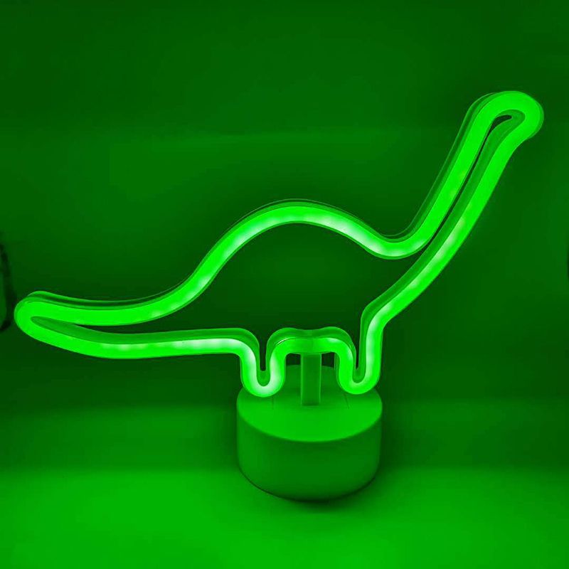 Dinosaur Table Light Minimalist Plastic LED White Nightstand Lighting for Boys Bedroom