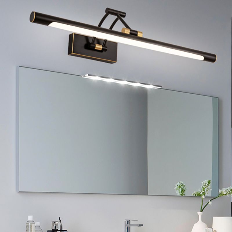 Metal Linear Shape Wall Mount Lighting Modern 1 Light Mirror Wall Mounted Light Fixture
