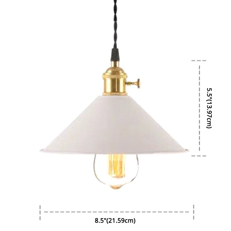 Light ombrello industriale Nordic Light Metal Macarons Colorful Macarons a 1 luci a pendente Accensione